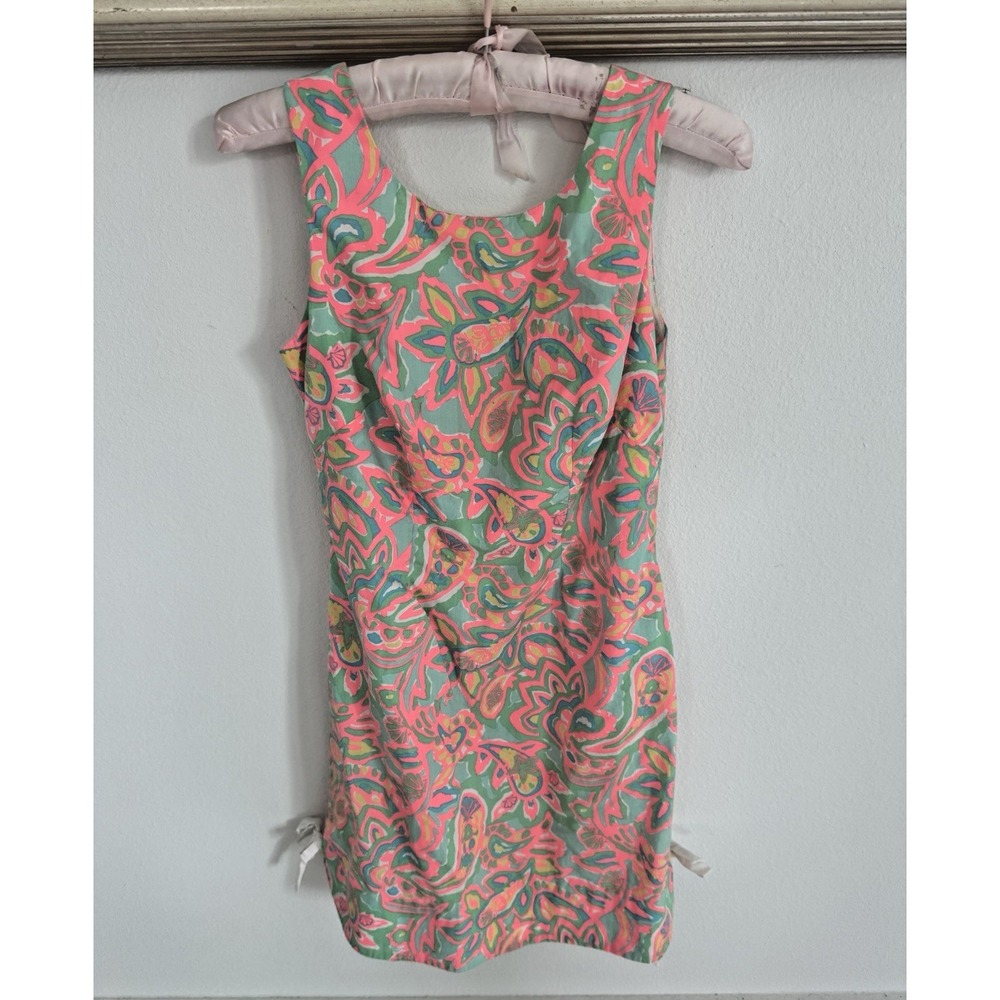 Lilly Pulitzer Multicolor Cotton Blend Sleeveless Dress Sz XS Back Zip Resort - Picture 2 of 8